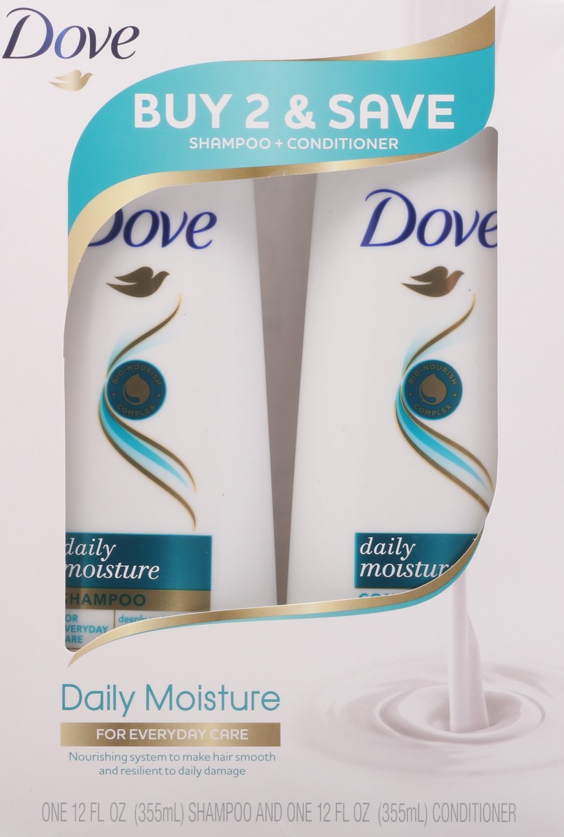 slide 1 of 13, Dove Beauty Daily Moisture Shampoo & Conditioner Set - 12 fl oz/ 2ct, 12 fl oz, 2 ct