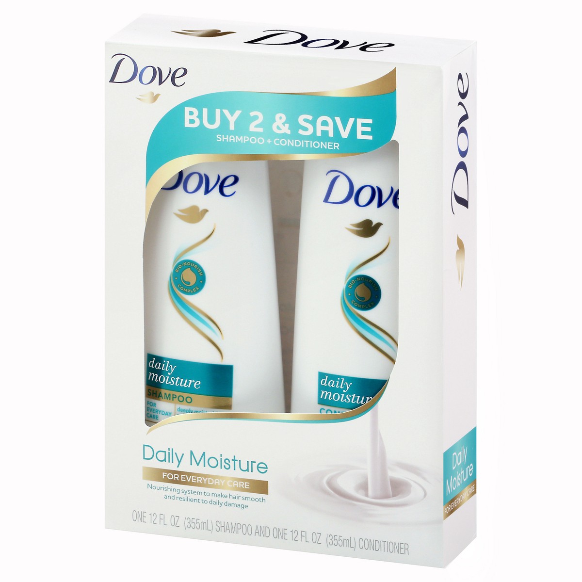 slide 12 of 13, Dove Beauty Daily Moisture Shampoo & Conditioner Set - 12 fl oz/ 2ct, 12 fl oz, 2 ct