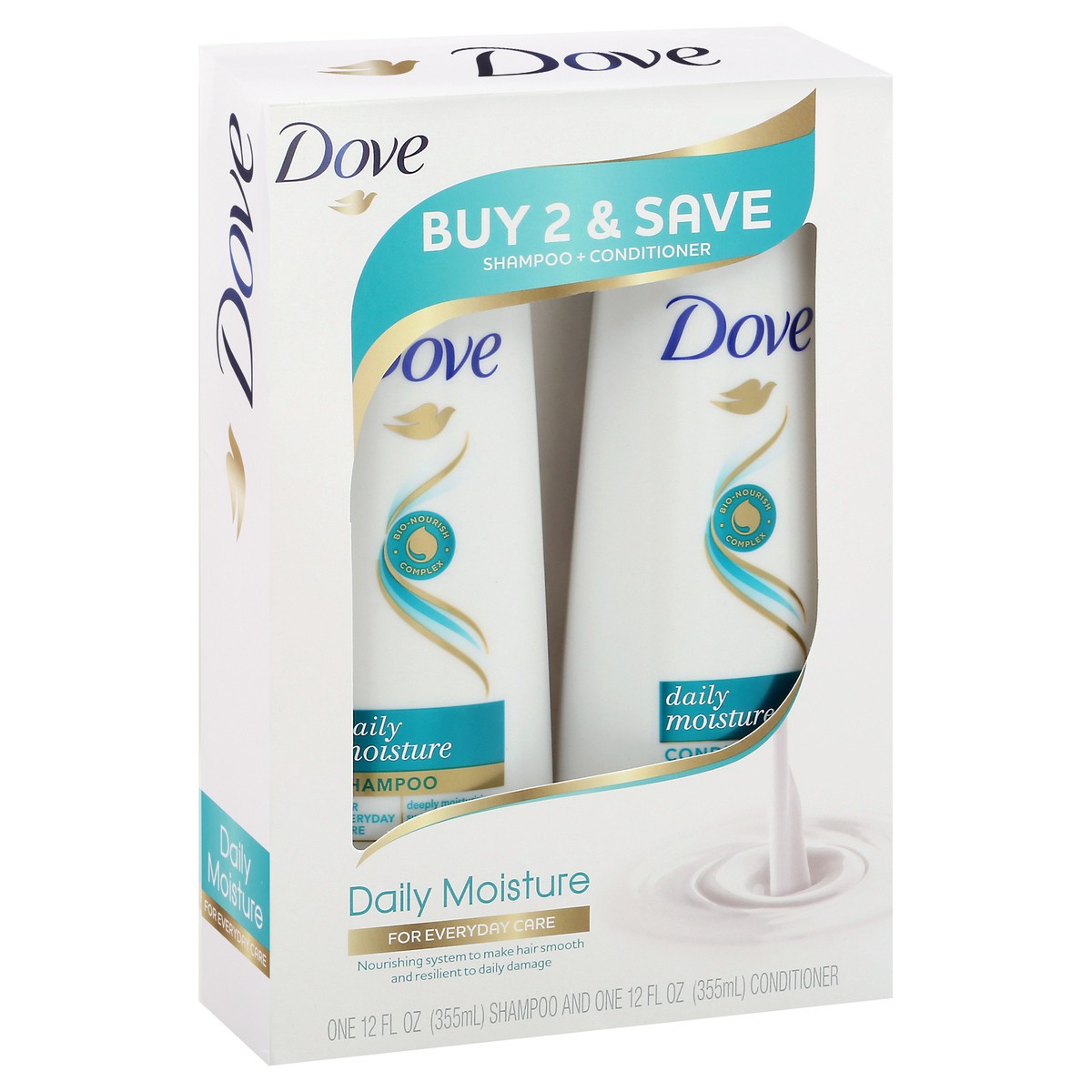 slide 9 of 13, Dove Beauty Daily Moisture Shampoo & Conditioner Set - 12 fl oz/ 2ct, 12 fl oz, 2 ct