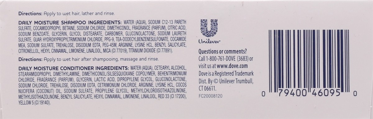 slide 13 of 13, Dove Beauty Daily Moisture Shampoo & Conditioner Set - 12 fl oz/ 2ct, 12 fl oz, 2 ct