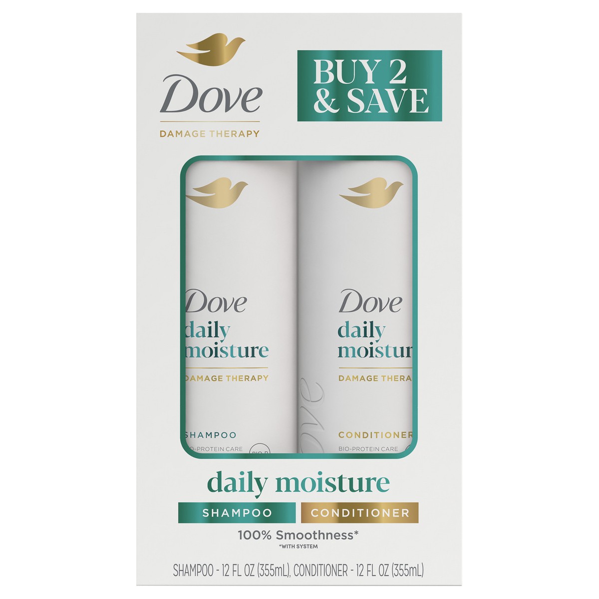 slide 1 of 13, Dove Shampoo and Conditioner Daily Moisture 12 fl oz, 2 ct
