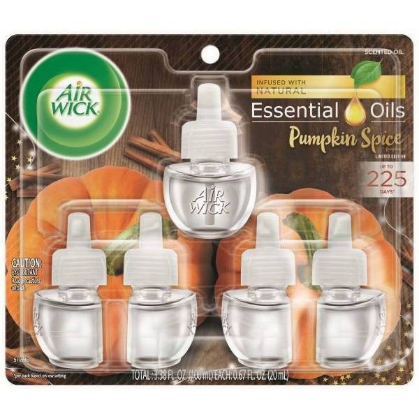slide 1 of 1, Air Wick Scented Oil - Refill Essential Oils Pumpkin Spice, 5 ct