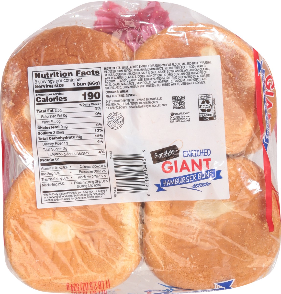 slide 5 of 9, Signature Hamburger Buns 8 ea, 8 ct