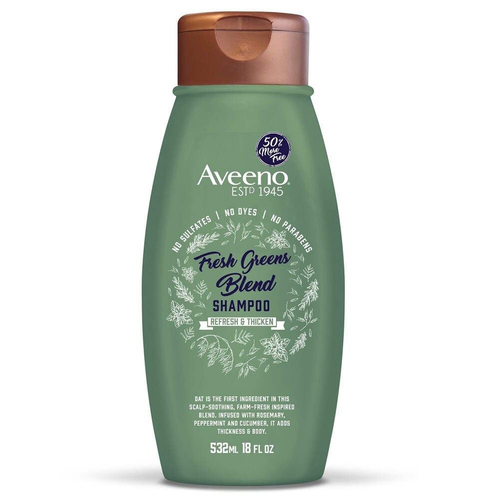 slide 1 of 1, Aveeno Fresh Greens Blend Shampoo, 18 fl oz