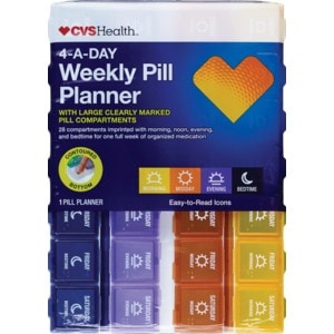slide 1 of 1, CVS Health 4-A-Day Weekly Pill Planner, 1 ct