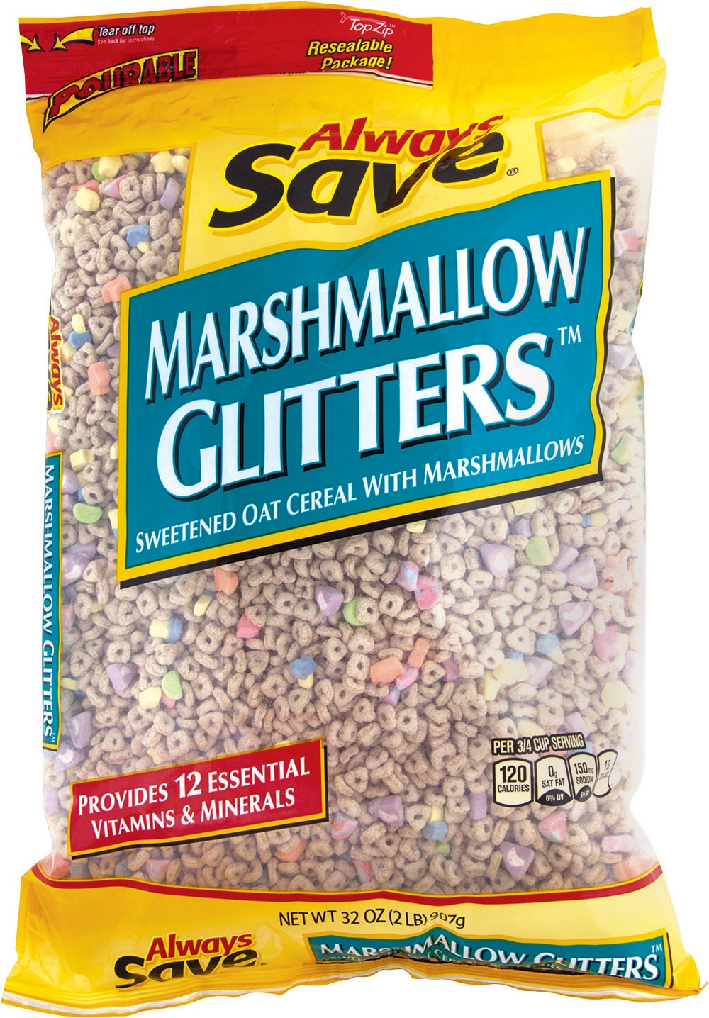 slide 1 of 1, Always Save Marshmallow Glitters, 32 oz