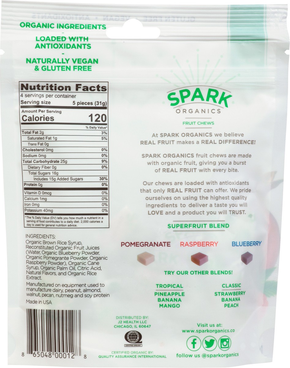 slide 2 of 9, Spark Organics Superfruit Blend Fruit Chews - 4 oz, 4 oz
