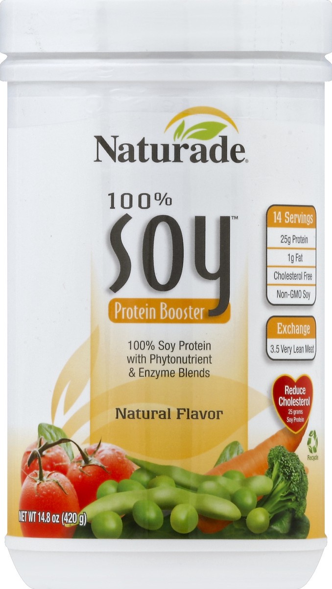 slide 2 of 3, Naturade 100% Soy Protein Booster Powder Nat Flavor, 14.8 oz