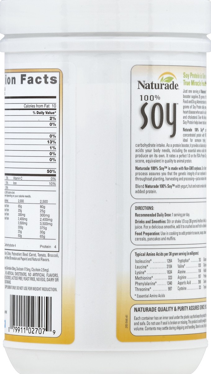slide 3 of 3, Naturade 100% Soy Protein Booster Powder Nat Flavor, 14.8 oz