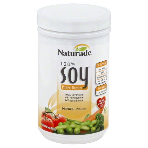 slide 1 of 3, Naturade 100% Soy Protein Booster Powder Nat Flavor, 14.8 oz