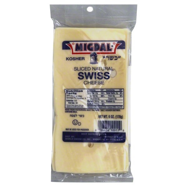 slide 1 of 1, Migdal Natural Cheese - Swiss, 6 oz