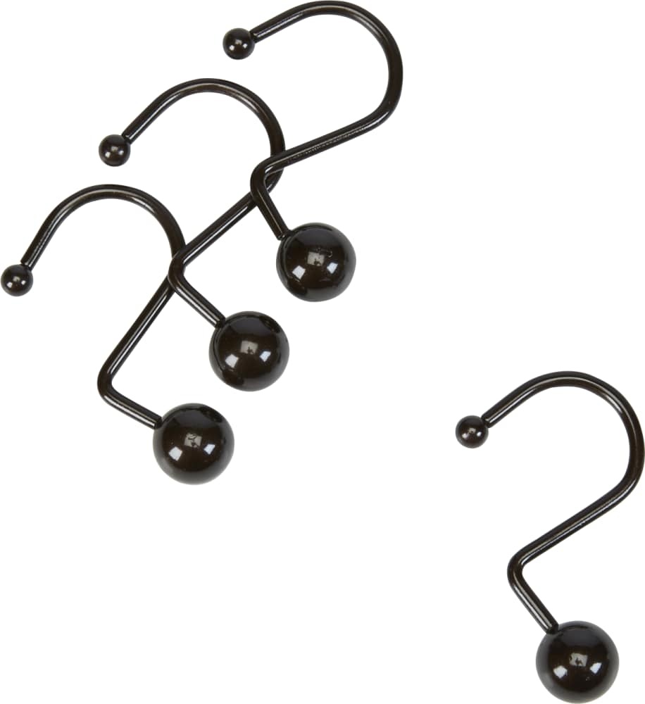 slide 1 of 1, Everyday Living Decorative Shower Curtain Hooks - 12 Pack - Oil-Rubbed Bronze, 1 ct