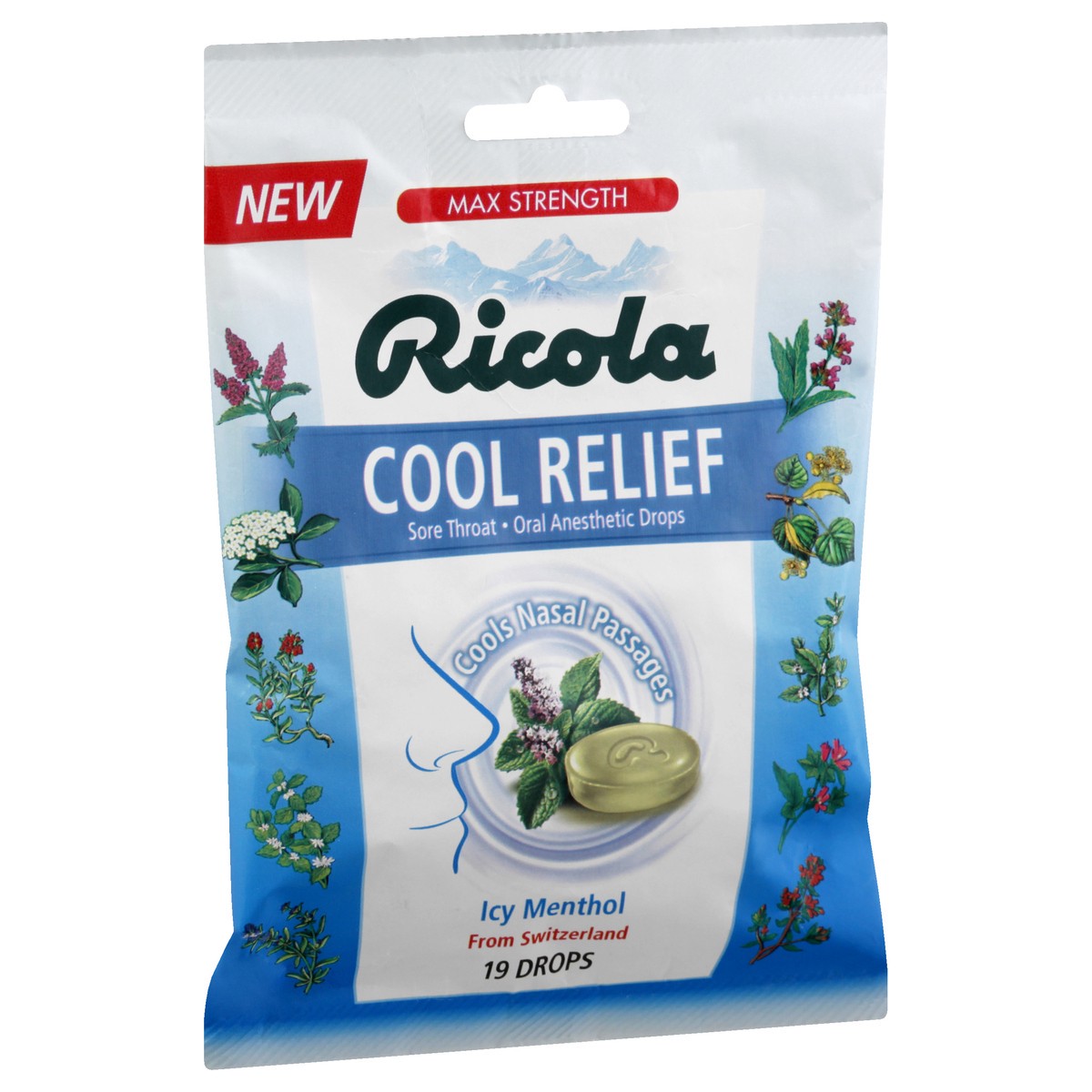 slide 2 of 9, Ricola Max Strength Icy Menthol Cool Relief Drops 19 ea, 19 ct