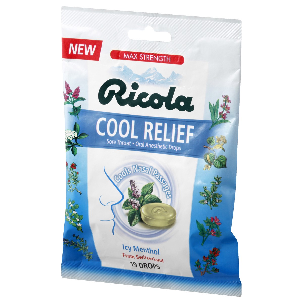 slide 3 of 9, Ricola Max Strength Icy Menthol Cool Relief Drops 19 ea, 19 ct