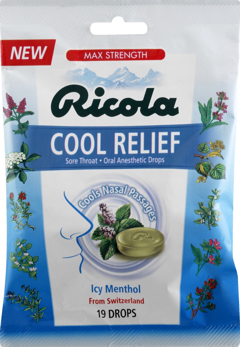 slide 6 of 9, Ricola Max Strength Icy Menthol Cool Relief Drops 19 ea, 19 ct