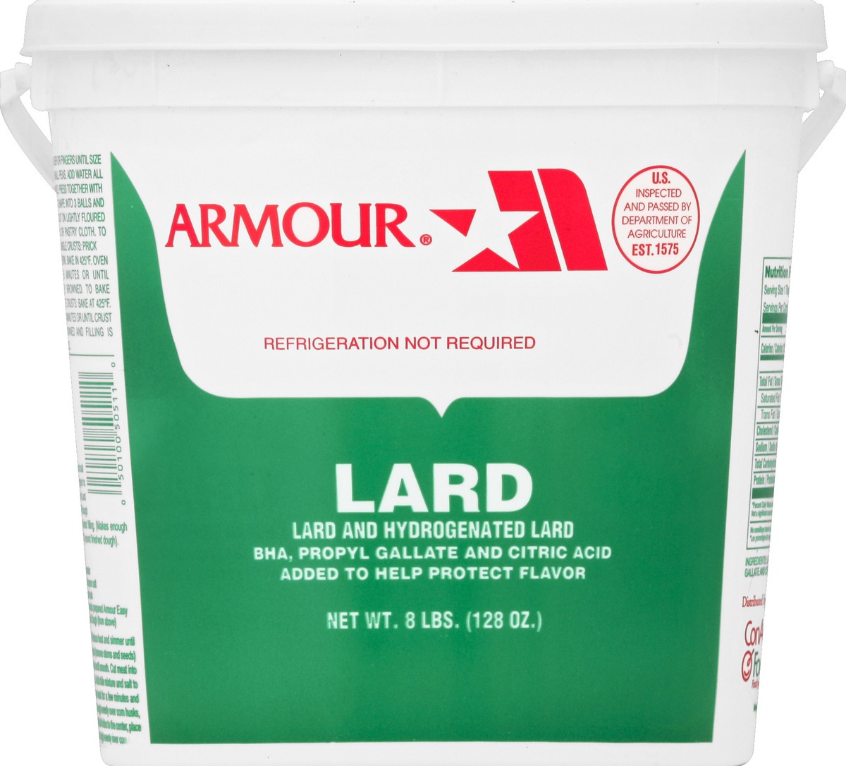 slide 1 of 2, Armour Lard 128 oz, 128 oz
