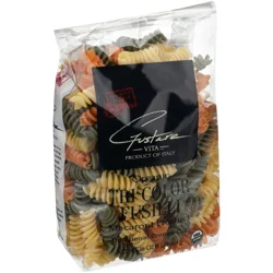 Gustare Vita Organic Traditional Bronze Cut Macaroni Product, Tri Color Fusilli
