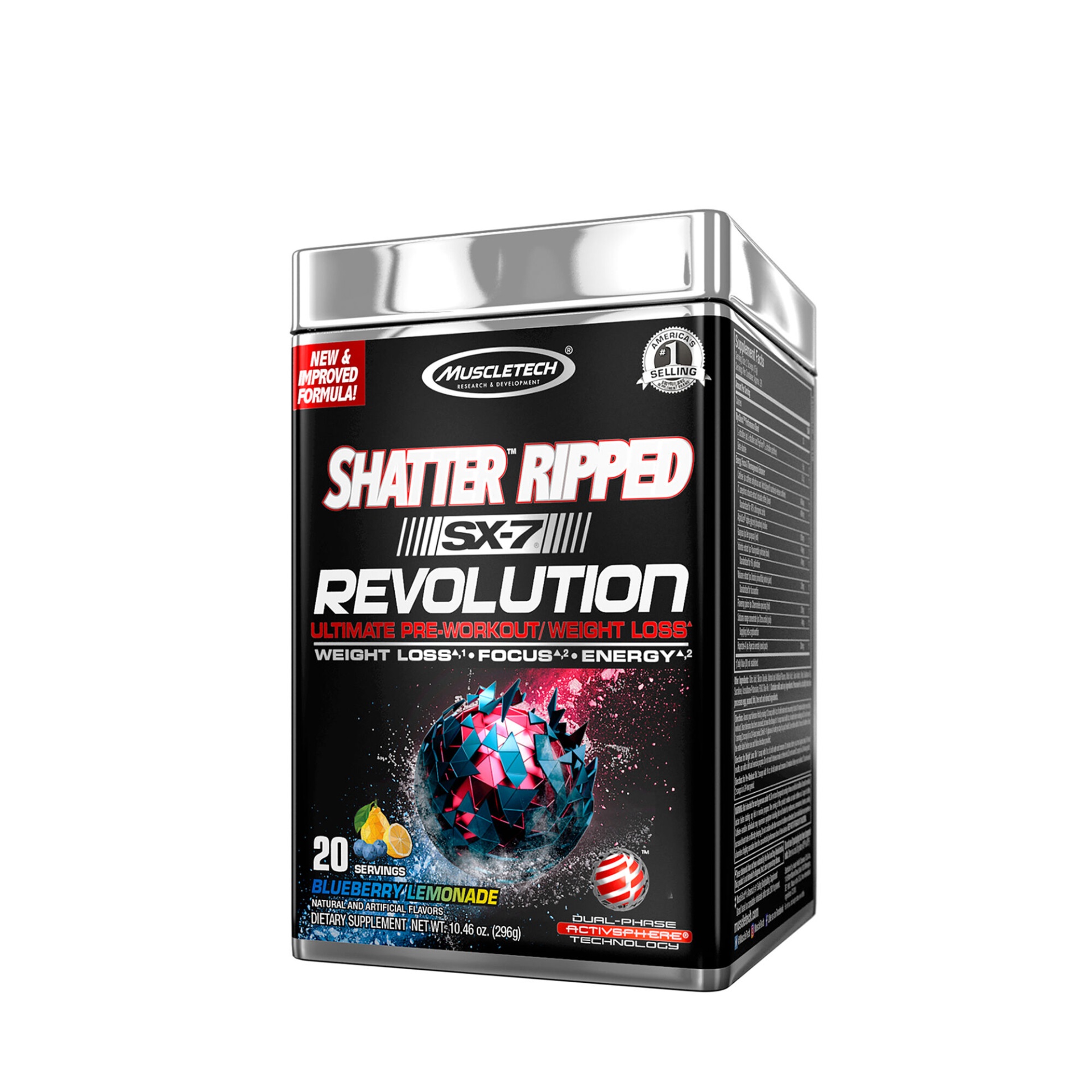 slide 1 of 1, MuscleTech Shatter Ripped SX-7 Revolution - Blueberry Lemonade, 1 ct