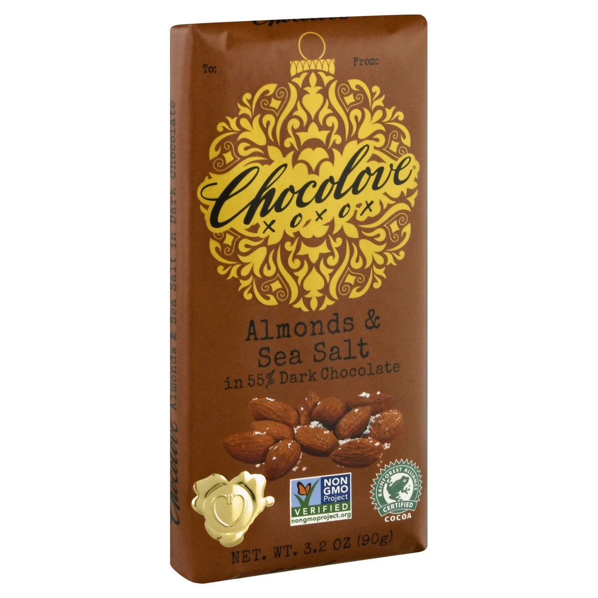 slide 4 of 9, Chocolove Almonds & Sea Salt 55% Dark Chocolate 3.2 oz, 3.2 oz