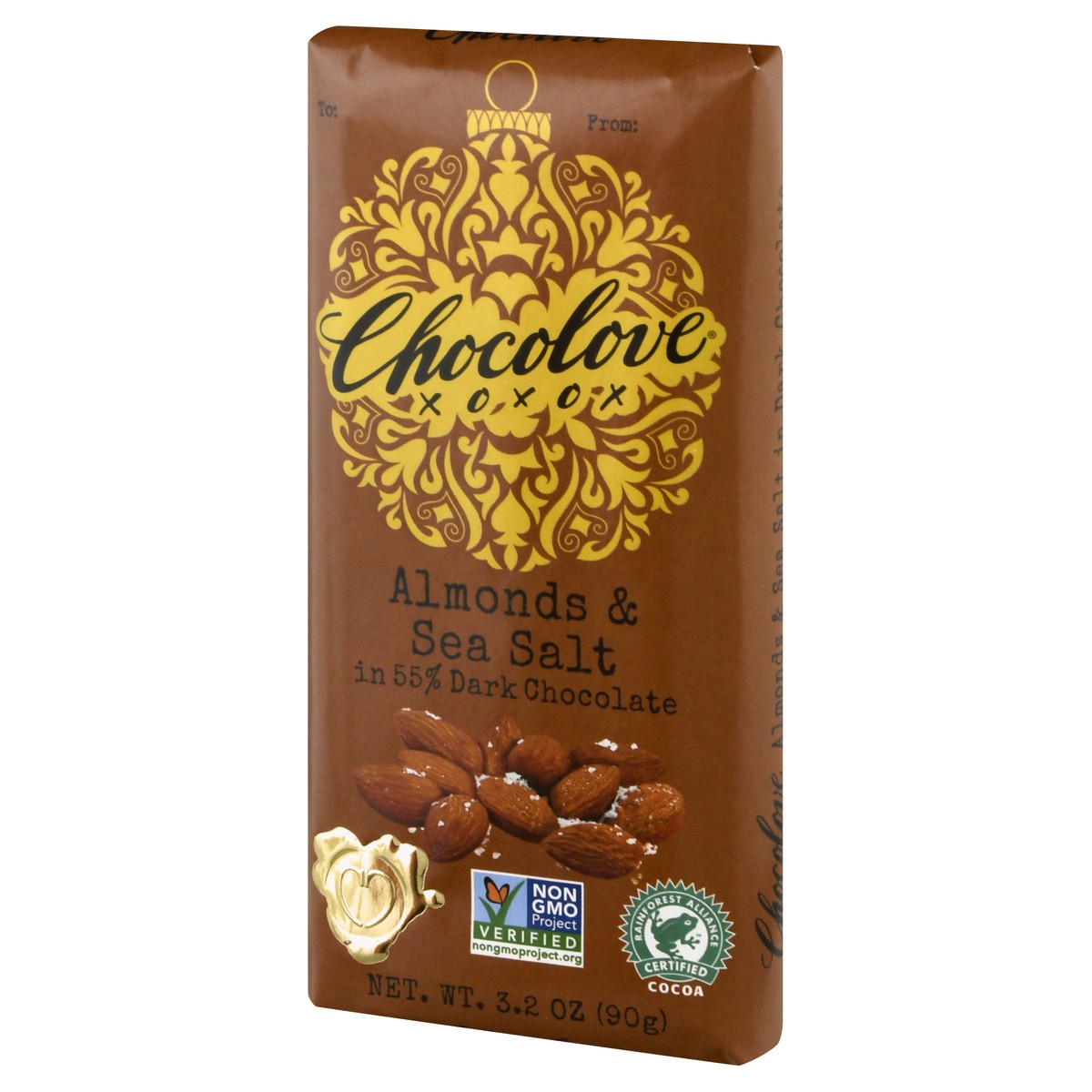 slide 7 of 9, Chocolove Almonds & Sea Salt 55% Dark Chocolate 3.2 oz, 3.2 oz