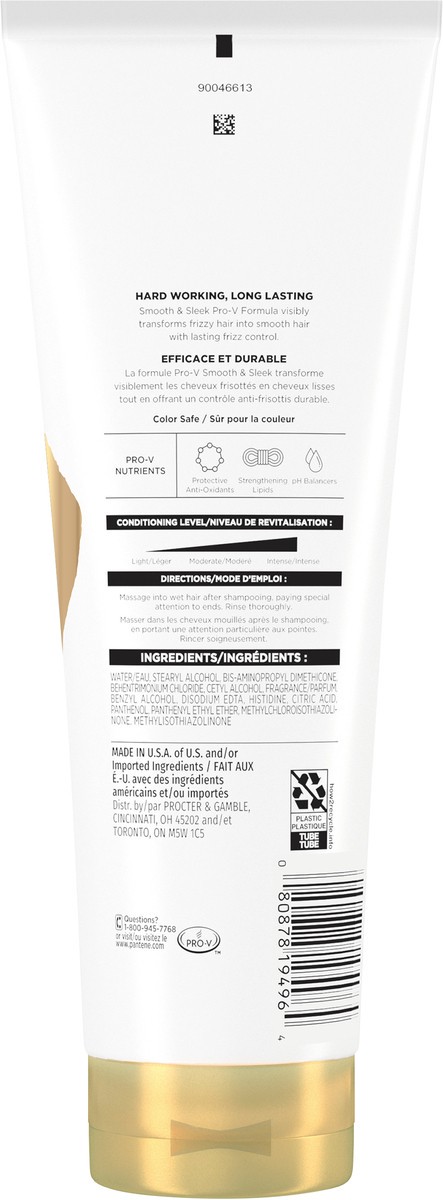 slide 2 of 3, Pantene Smooth & Sleek 72 HR Smoothness Conditioner 10.4oz/308mL, 10.4 fl oz