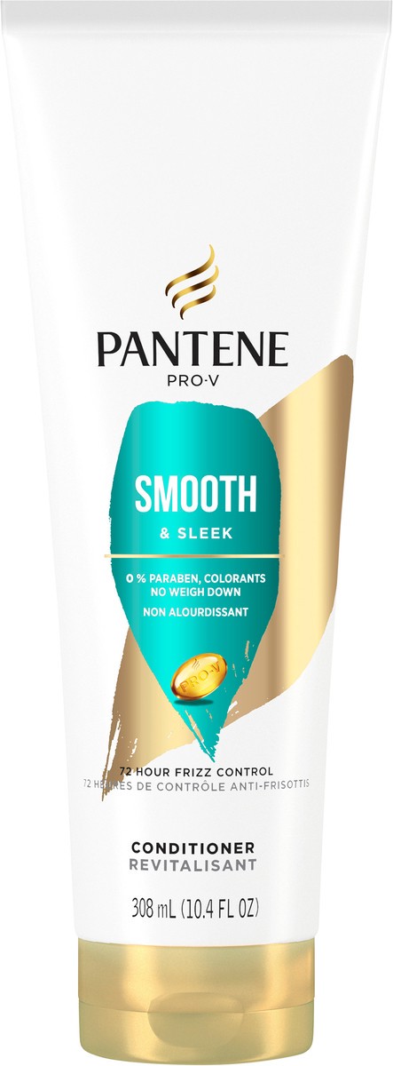 slide 3 of 3, Pantene Smooth & Sleek 72 HR Smoothness Conditioner 10.4oz/308mL, 10.4 fl oz