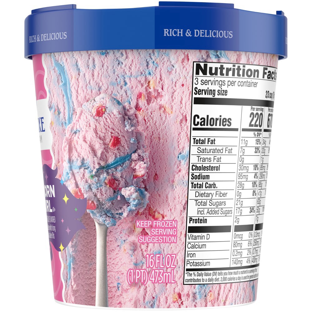 slide 3 of 3, Kroger Deluxe Unicorn Swirl Ice Cream, 1 pint