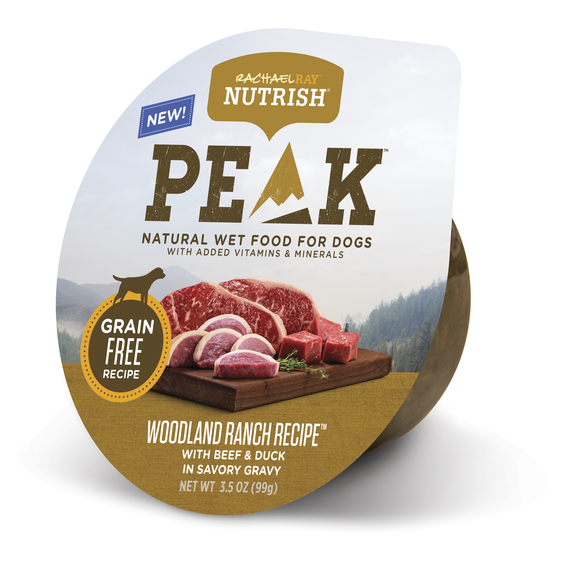 slide 3 of 6, Rachael Ray Nutrish PEAK Natural Grain Free Wet Dog Food, Woodland Ranch Recipe with Beef & Duck, 3.5 oz, 3.5 oz