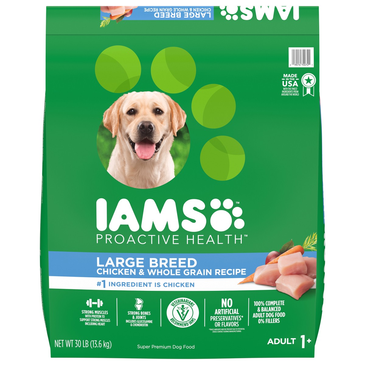 slide 5 of 16, Proactive Health Adult 1+ 100% Complete & Balanced Chicken & Whole Grain Recipe Dog Food 30 lb, 30 lb