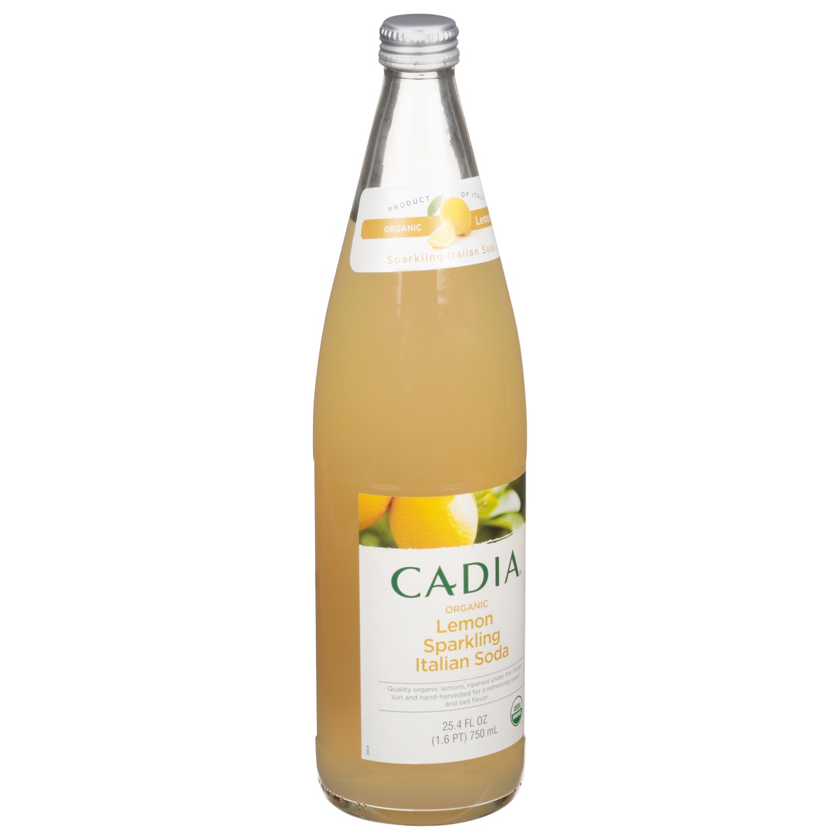 slide 2 of 11, Cadia Organic Lemon Sparkling Italian Soda, 25.4 fl oz