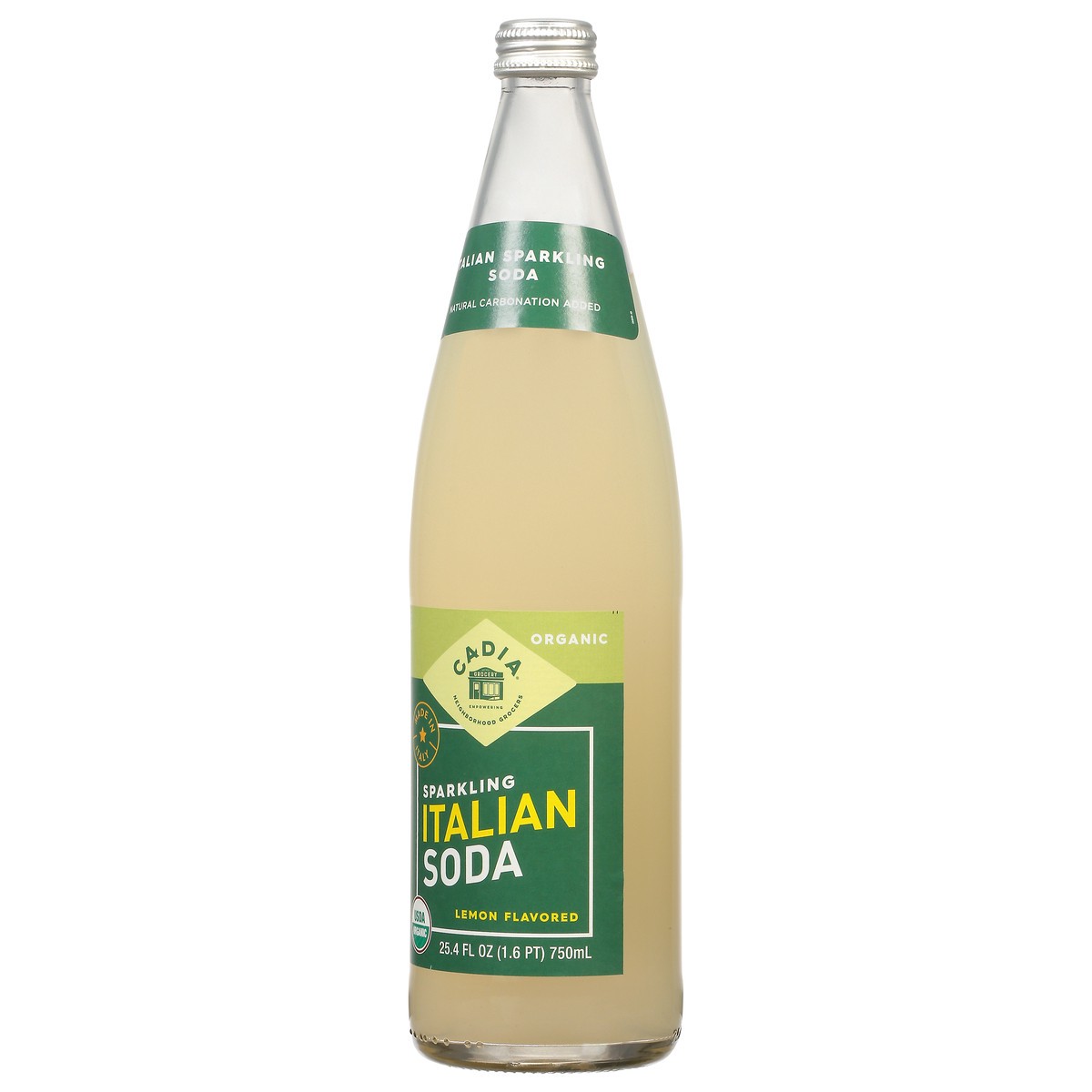 slide 3 of 9, Cadia Soda Lemon Italian Organic, 15 oz