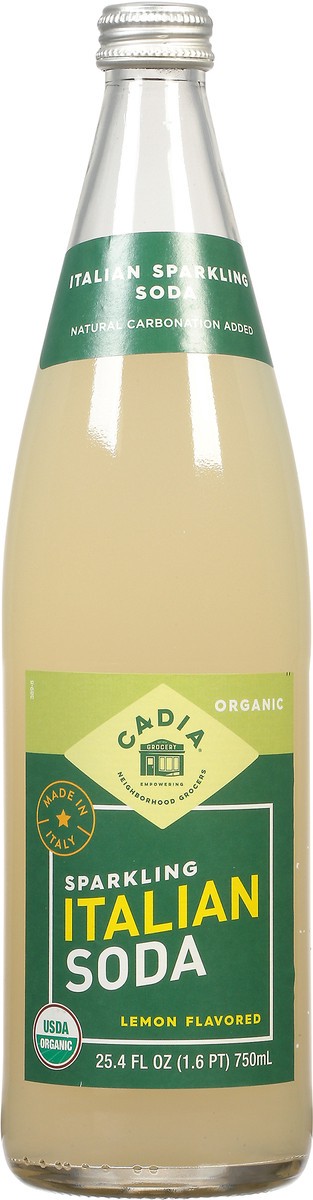 slide 6 of 9, Cadia Soda Lemon Italian Organic, 15 oz
