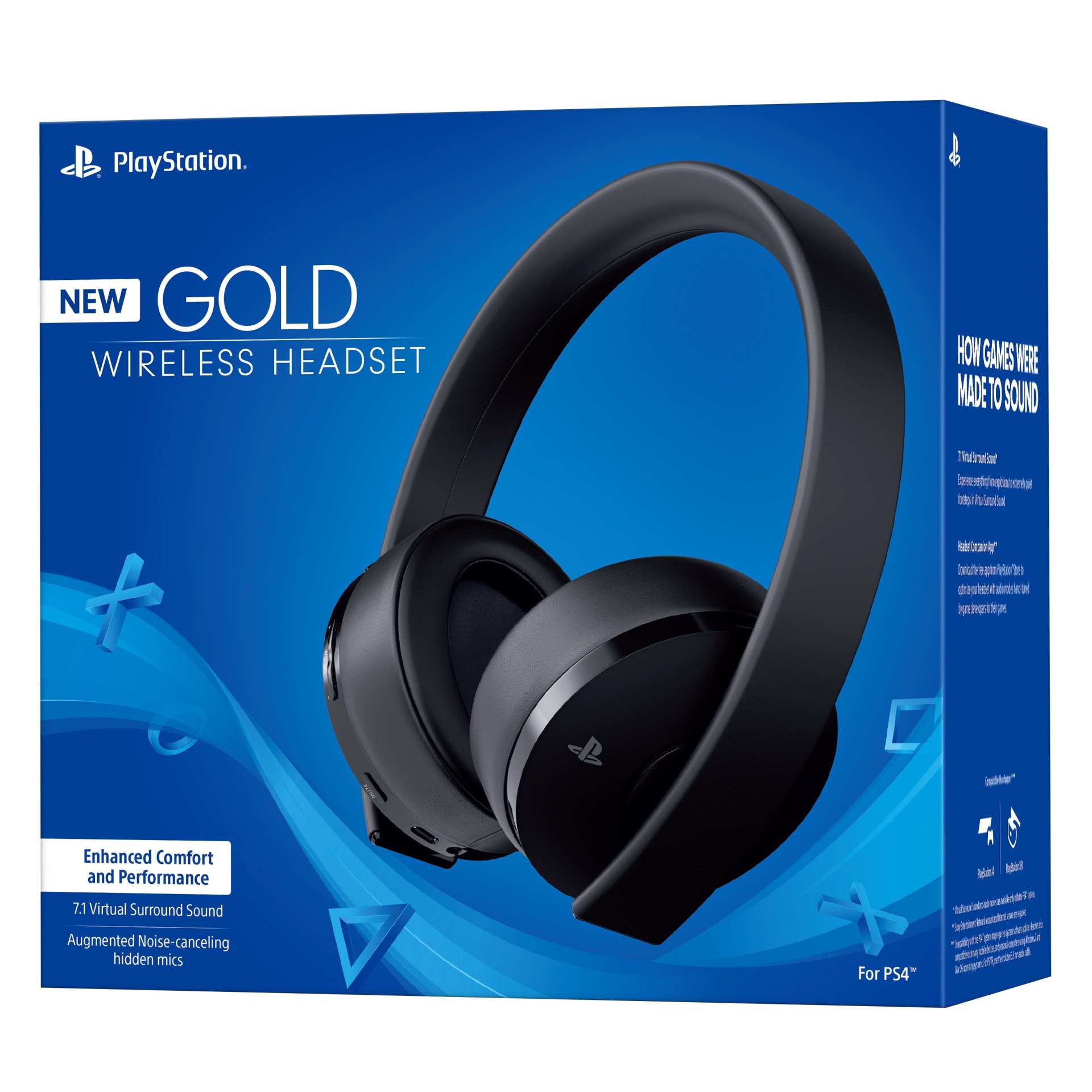 slide 1 of 3, PlayStation Gold Wireless Gaming Headset, 1 ct