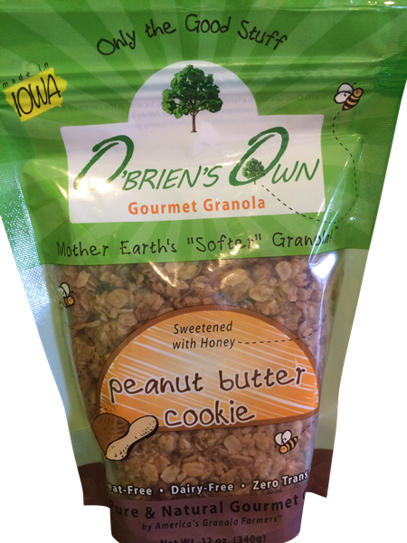 slide 1 of 1, O'Briens Own Granola O'Brien's Own Gourmet Peanut Butter Cookie Granola, 12 oz