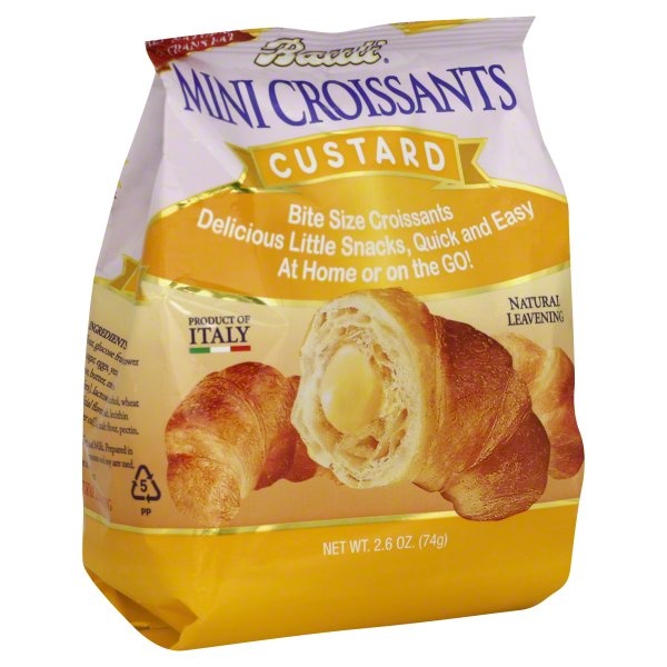 slide 1 of 5, Bauli Mini Croissants Vanilla Custard, 2.64 oz