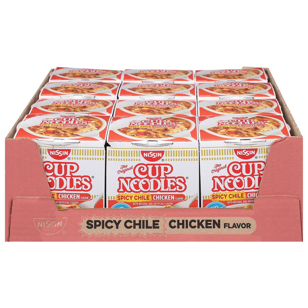 slide 2 of 14, Nissin Cup Noodles Spicy Chile Chicken Ramen Noodle Soup 12 - 2.25 oz Cups, 12 ct; 2.25 oz