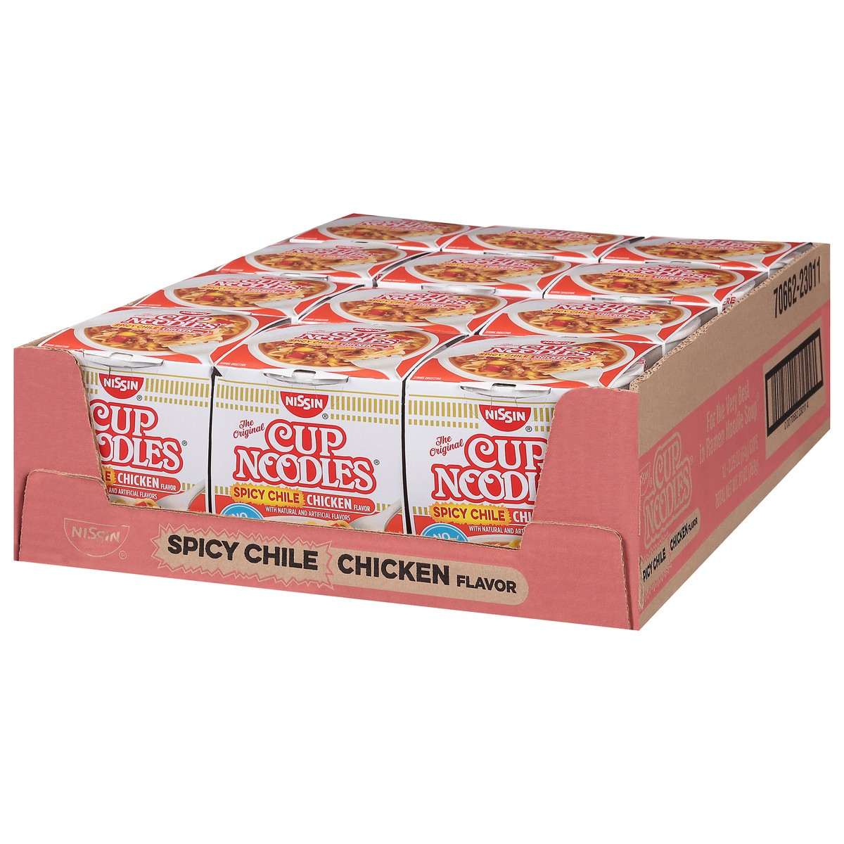 slide 3 of 14, Nissin Cup Noodles Spicy Chile Chicken Ramen Noodle Soup 12 - 2.25 oz Cups, 12 ct; 2.25 oz