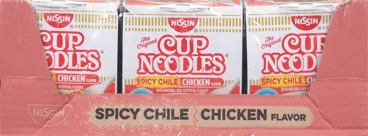 slide 5 of 14, Nissin Cup Noodles Spicy Chile Chicken Ramen Noodle Soup 12 - 2.25 oz Cups, 12 ct; 2.25 oz