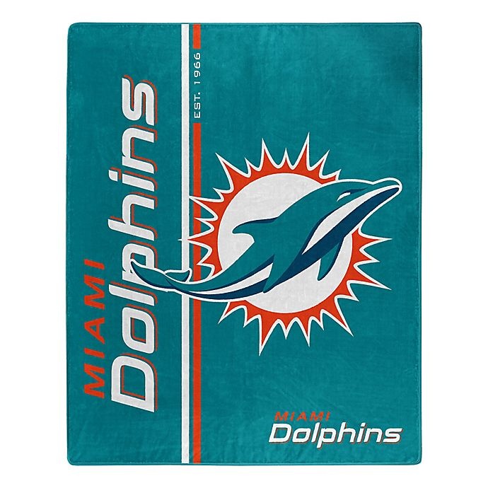 slide 1 of 1, NFL Miami Dolphins Royal Plush Raschel Throw, 1 ct