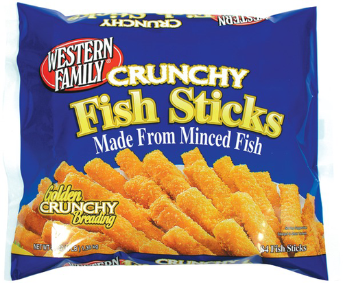 slide 1 of 1, Western Family Crunchy Fish Sticks, 48 oz