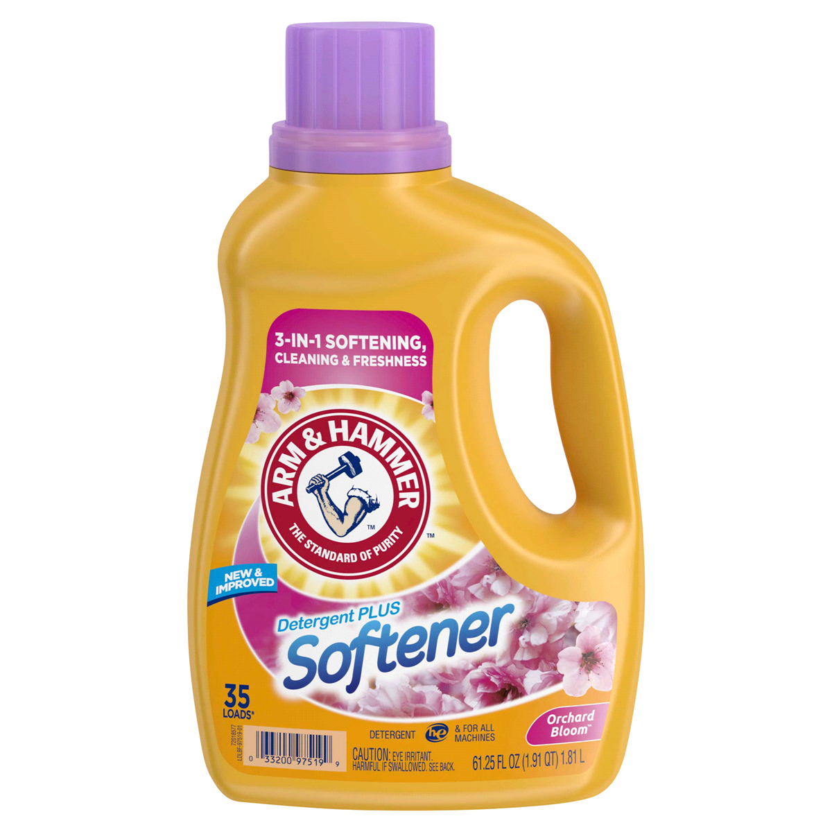 slide 1 of 1, ARM & HAMMER Orchard Bloom Detergent Plus Softener 61.25 fl oz, 61.25 fl oz