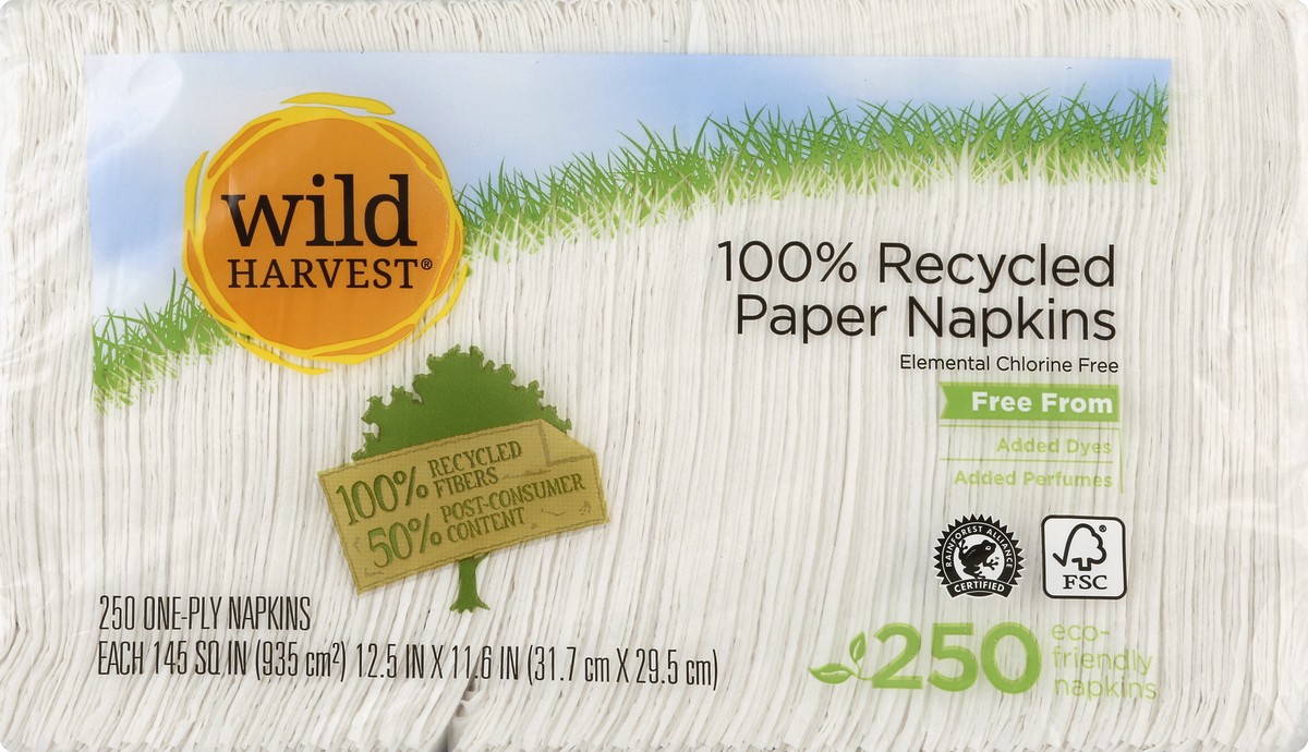 slide 4 of 7, Wild Harvest Napkins White, 250 ct