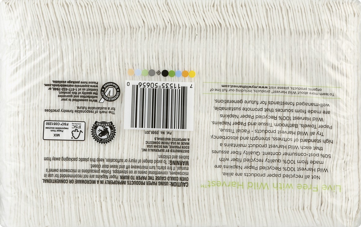 slide 6 of 7, Wild Harvest Napkins White, 250 ct