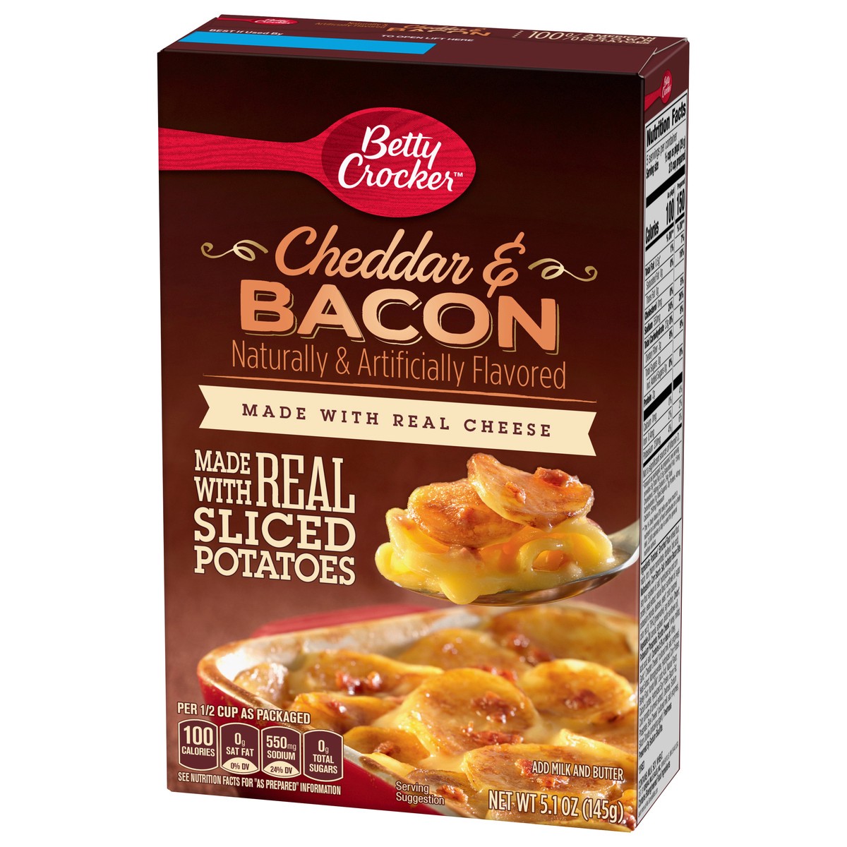 slide 3 of 9, Betty Crocker Cheddar & Bacon Potatoes 5.1 oz, 5.1 oz