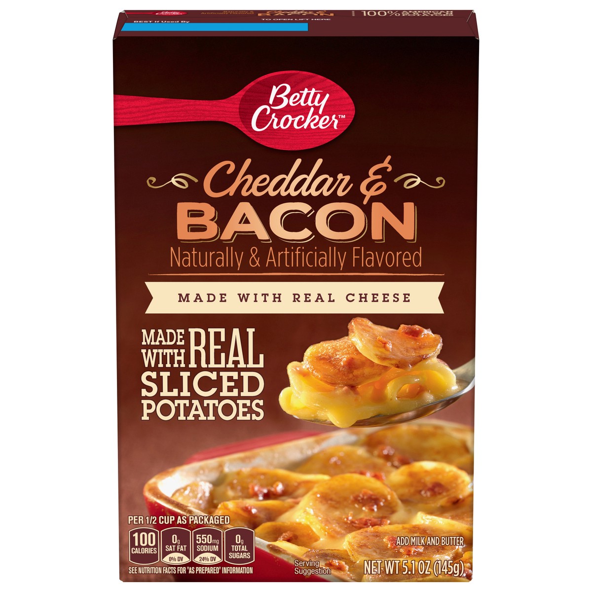 slide 1 of 9, Betty Crocker Cheddar & Bacon Potatoes 5.1 oz, 5.1 oz