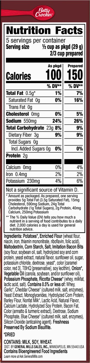 slide 8 of 9, Betty Crocker Cheddar & Bacon Potatoes 5.1 oz, 5.1 oz