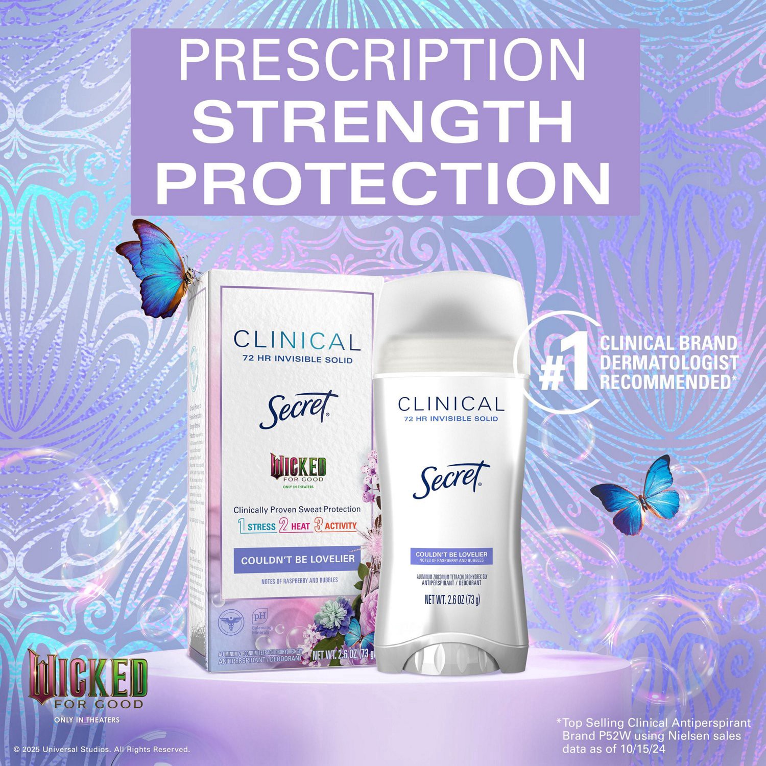 slide 4 of 11, Secret Clinical Strength 72-Hour Clear Gel Antiperspirant & Deodorant Stick, Wicked Couldn't Be Lovelier, 2.6 Oz, 2.6 oz