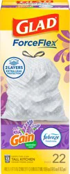 Glad ForceFlex Tall Kitchen Trash BagsGain Lavender Scent with Febreze