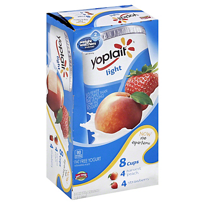 slide 1 of 1, Yoplait Light Harvest Peach & Strawberry Yogurt, 48 oz