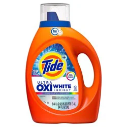 Tide Ultra Oxi White + Bright Liquid Laundry Detergent, Original Scent, 59 Loads, 84 Oz
